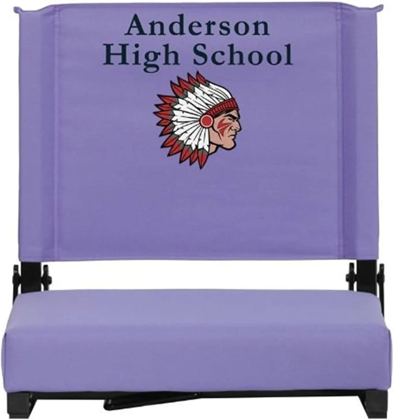 Flash XU-STA-PUR-EMB-GG EMB Purple Stadium Chair with Thick Comfy Foam Padded Seat