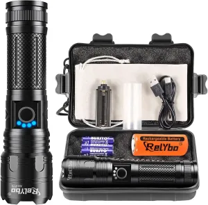 Flashlights High Lumens Rechargeable, LED Flashlight Super Bright 3000 Lumens XHP70.2, High Power Tactical Flashlight Powerful, Handheld Flash Light for Camping, Hiking, Emergency