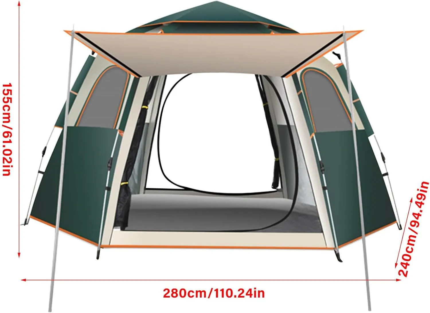 FLEXMAN Camping Tent, Oxford Cloth Automatic Pop Up Waterproof Double Layer Family Tent, Rainproof Waterproof All Weather Tent for Hiking Traveling Backpacking Fishing