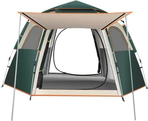 FLEXMAN Camping Tent, Oxford Cloth Automatic Pop Up Waterproof Double Layer Family Tent, Rainproof Waterproof All Weather Tent for Hiking Traveling Backpacking Fishing