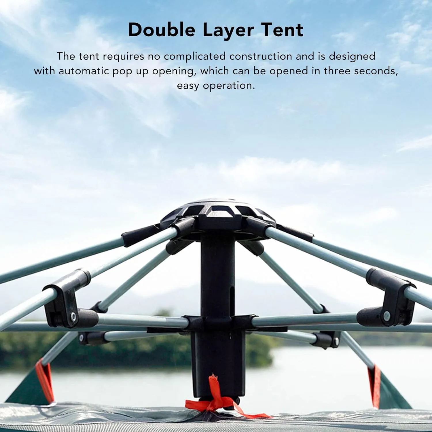 FLEXMAN Camping Tent, Oxford Cloth Automatic Pop Up Waterproof Double Layer Family Tent, Rainproof Waterproof All Weather Tent for Hiking Traveling Backpacking Fishing