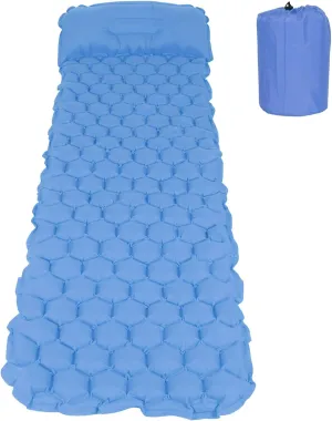 flexman Sleeping Pad, Tear Resistant Ultralight Camping Mat, Inflatable Camping Sleeping Pad, Portable Sleeping Mat for Outdoor Camping Hiking Travel Beach (Peacock Blue)