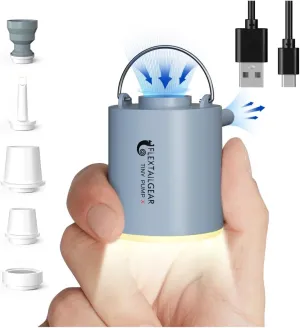 FLEXTAILGEAR Tiny Pump X Portable Air Pump  Camping Light Ultra-Mini Air Pump with 1300mAh Battery USB Rechargeable for Sleeping Pads Pool Floats Air Bed Air Mattress Swimming Ring