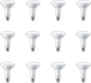 Flicker-Free Frosted Dimmable BR30 Light Bulb - EyeComfort Technology - 650 Lumen - Soft White (2700K) - 7.2W=65W - E26 Base - Basic LED Old Version - Indoor - 12-Pack