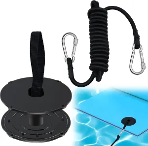 Floating Water Mat Tether Kit Lily Pad Tether Floating Mat Straps Tether and Grommet Kit Foam Water Pad Tether and 118 Inch Bungee Cord for All Foam Water Pads