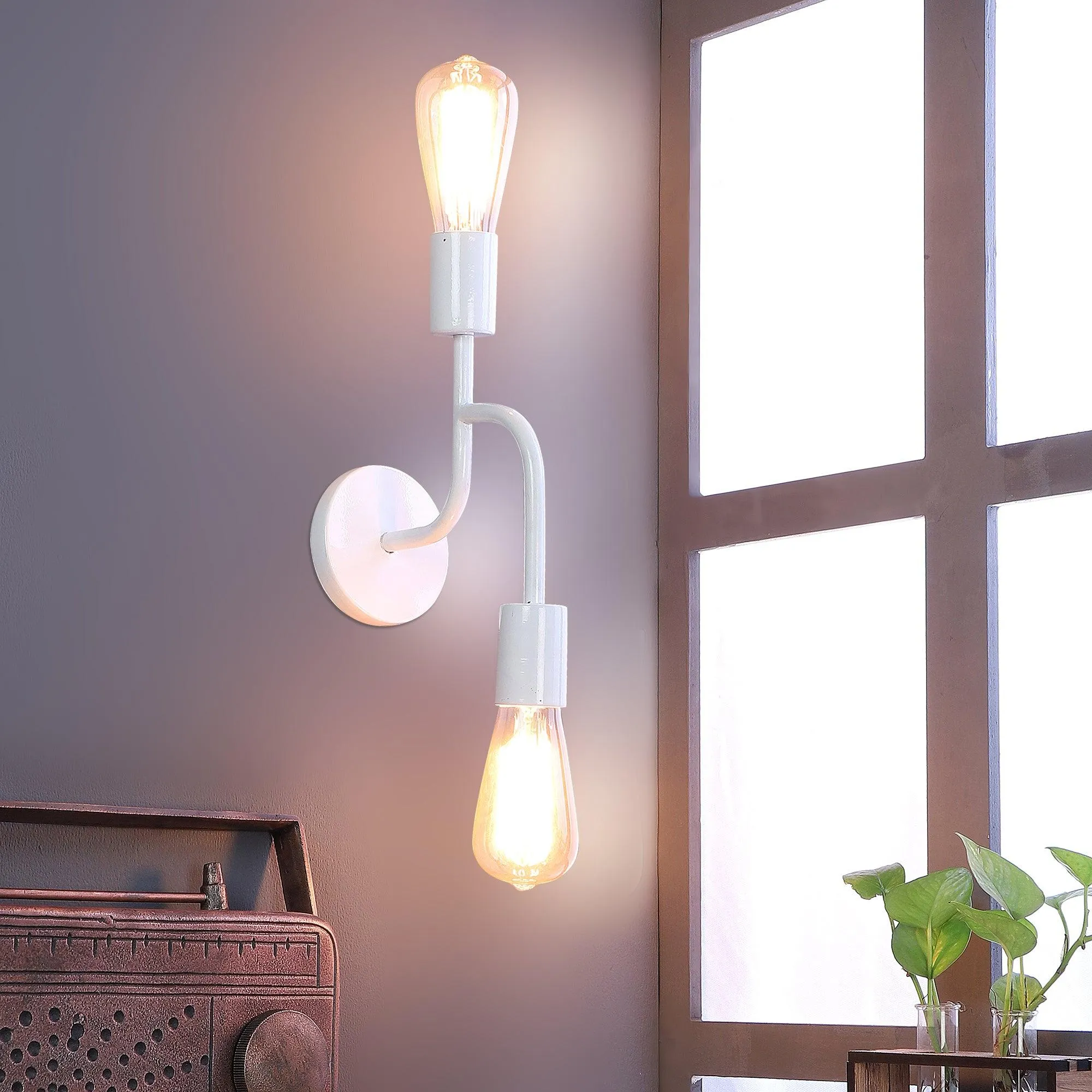 Flute White Metal Wall Light by SS Lightings