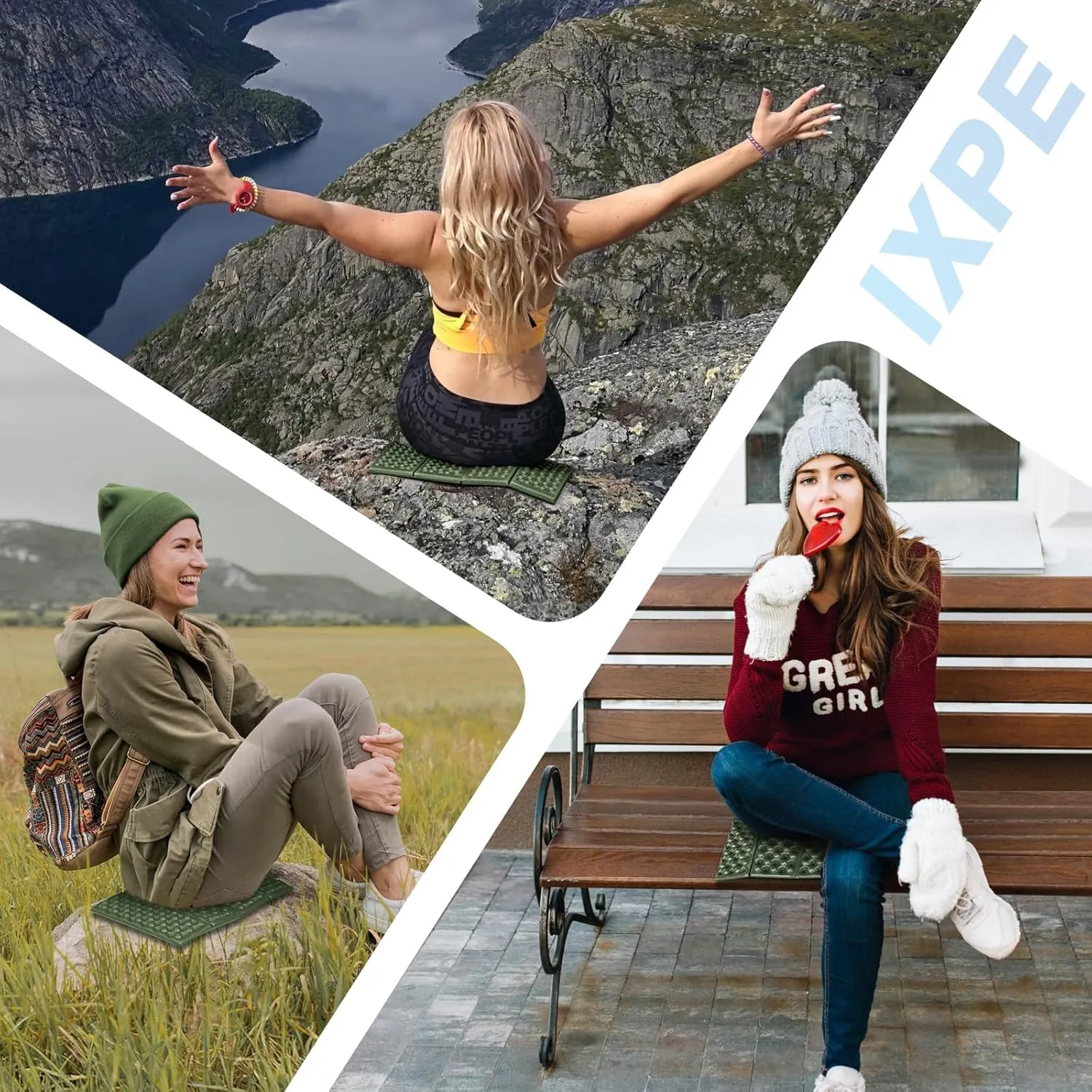 Foam Seat Mat for Camping, Foldable Seat Pat Cushion,Waterproof IXPE Sitting Pad for Outdoor Camping, Stadium,Backpacking Travel,Hikking,Picnic,Stadiums and Bleachers