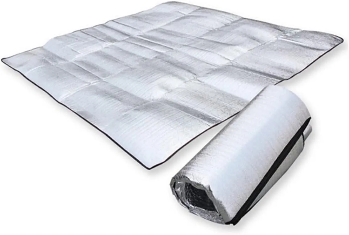 Foam Sleeping Pad Aluminum Foil 200x200cm Waterproof Mat for Camping Beach Blanket
