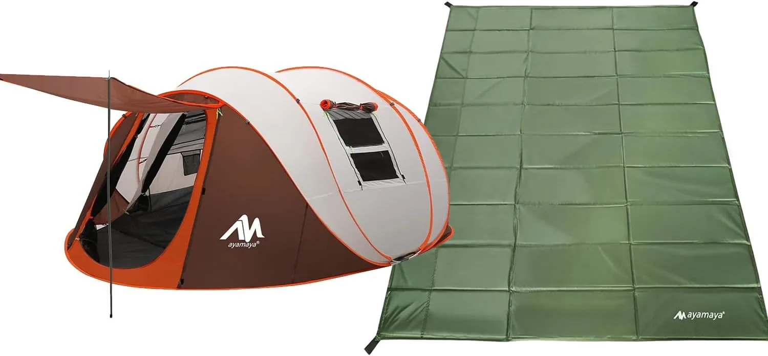 Foam Sleeping Pad   Pop Up Tent, Large Mat for 6 Person Camping Tent