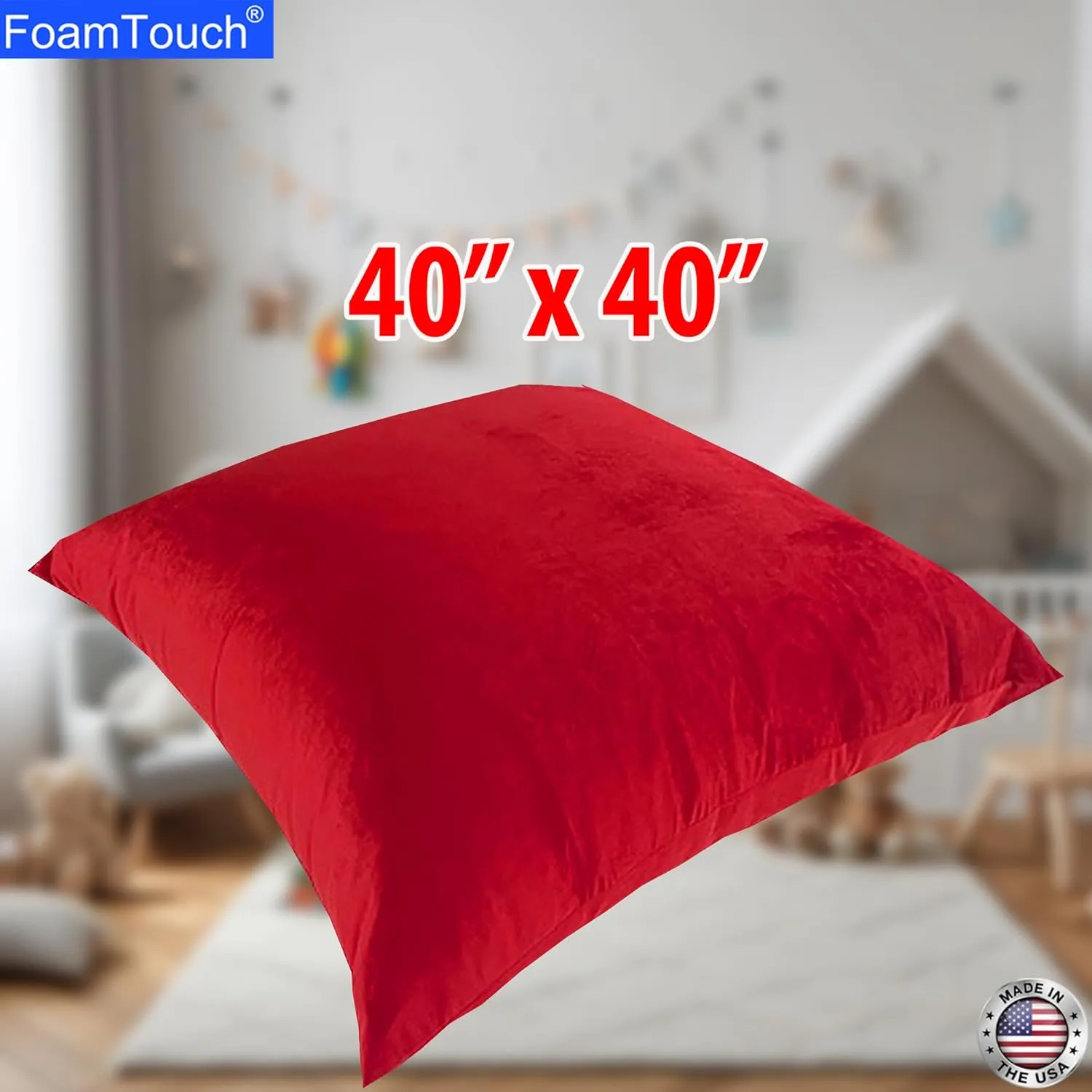 FoamTouch 40" x 40" Crash Pad with Foam Blocks for Kids and Adults - Therapeutic Sensory Pad with washable Cover