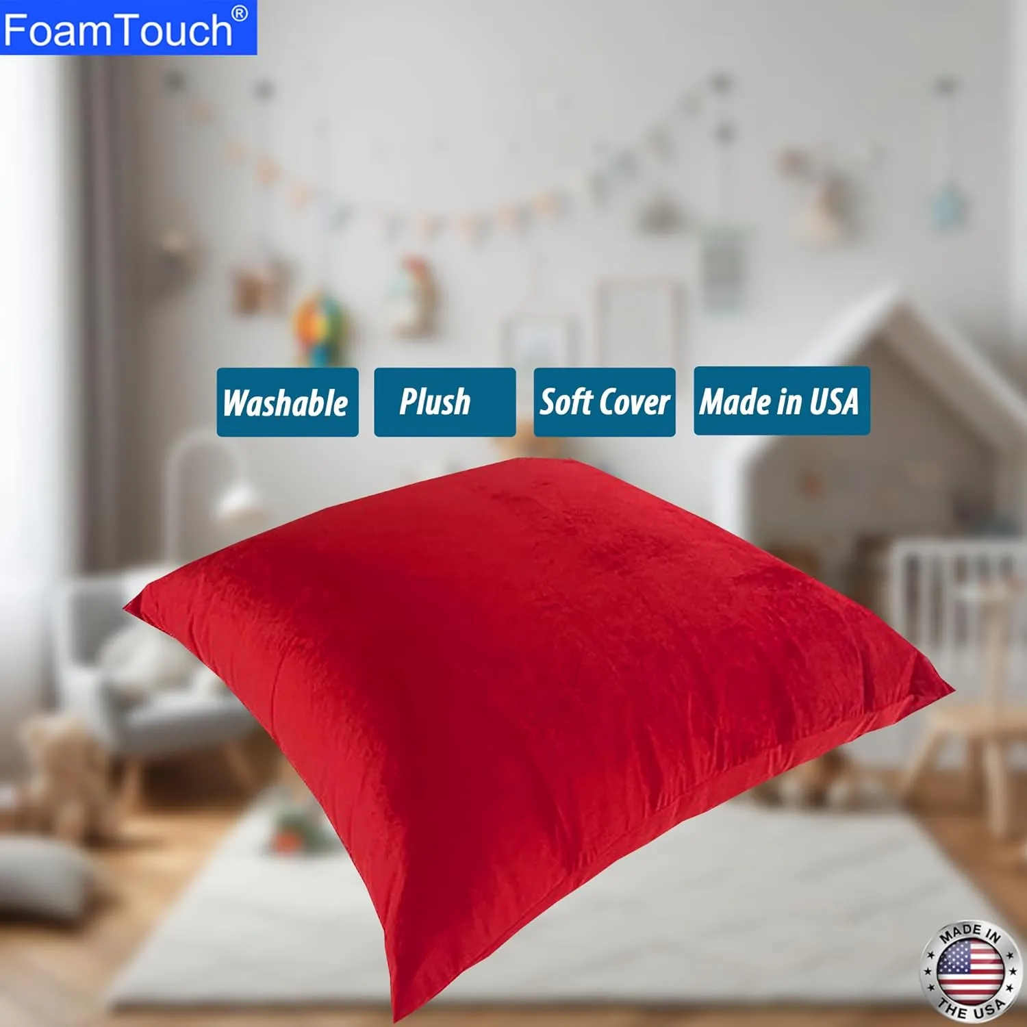 FoamTouch 40" x 40" Crash Pad with Foam Blocks for Kids and Adults - Therapeutic Sensory Pad with washable Cover