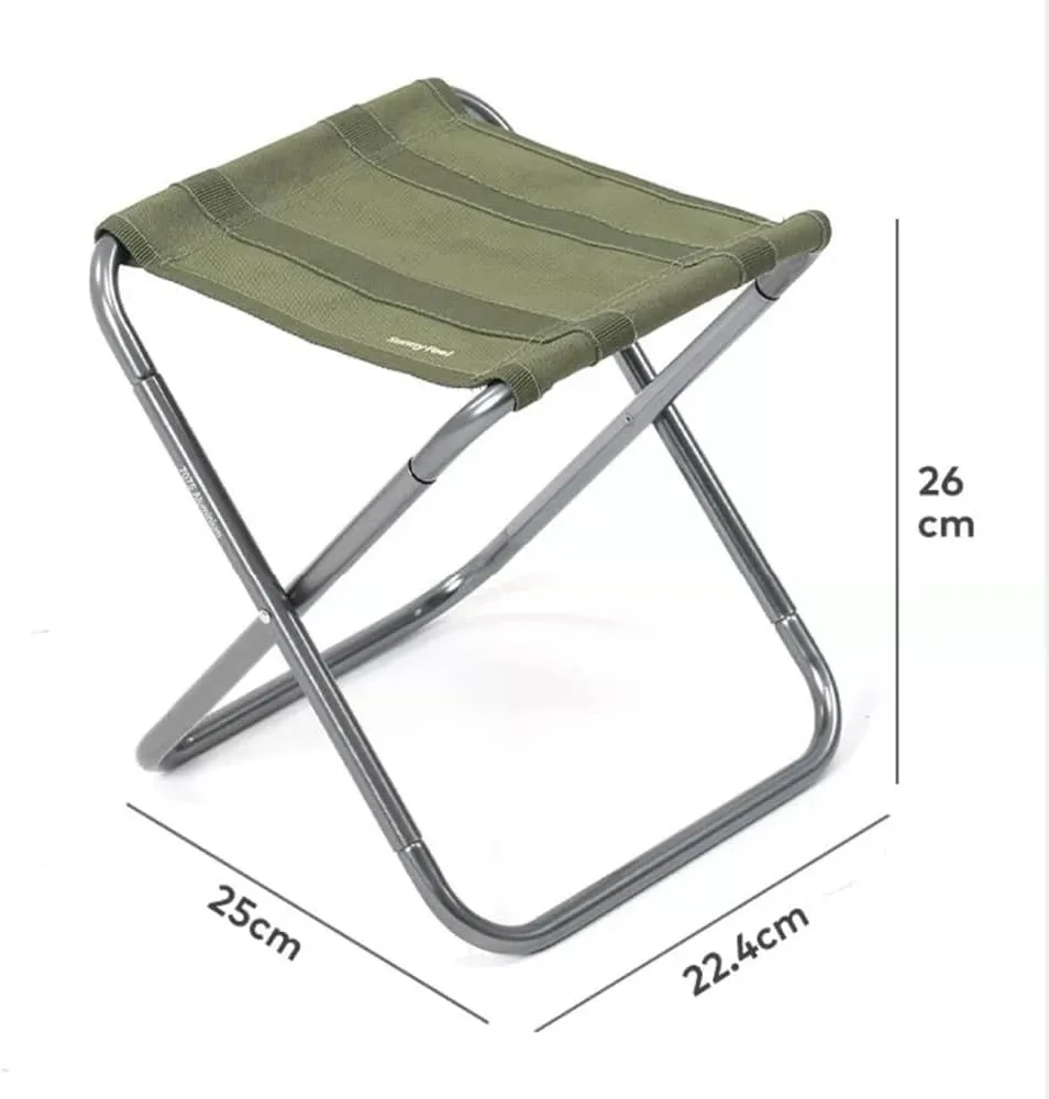 Foldable Camping Chair Set of 2，Small Portable Aluminum Alloy Chair，Lightweight Folding Stool for Outdoors Fishing, Travel, Picnic(Green,1 Pack)