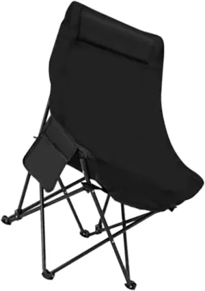 Foldable Chair Seat Padded Portable Camping Gear Fishing Stool for Outdoor Household Boating Black