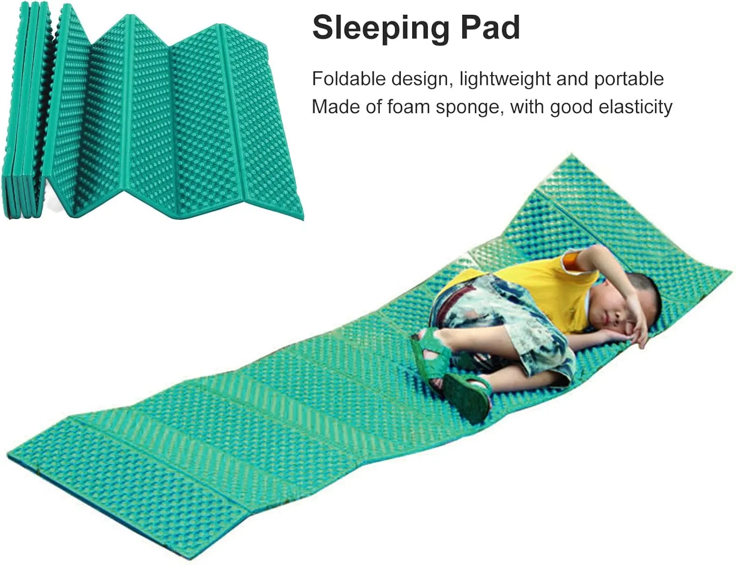 Foldable Sleeping Pad, Foam Double Egg Crate Sleeping Folding Pad Thickened Soft Sleep Mat for Outdoor Camping Backpacking Wide Picnic Yoga Mats 186x57CM