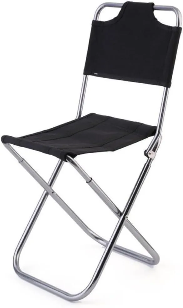 Foldable Stool with Backrest Lightweight Aluminum Alloy Camping Chair Portable Fish Stool for Home Outdoor