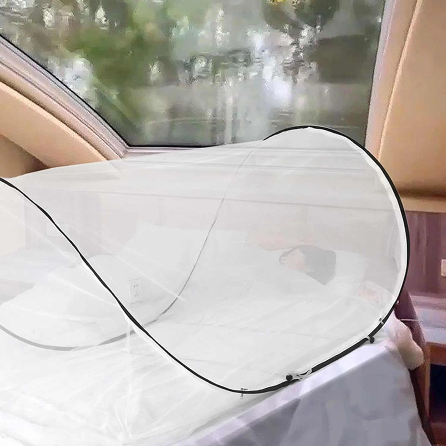 Foldable Travel Mosquitoo Net Bed Tents for Single Bed | Foldable Mosquitoss Net for Single Bed,Lightweight Sleeping Bag Fly Net,Large Space Camping Fly Net Bed for Accessories