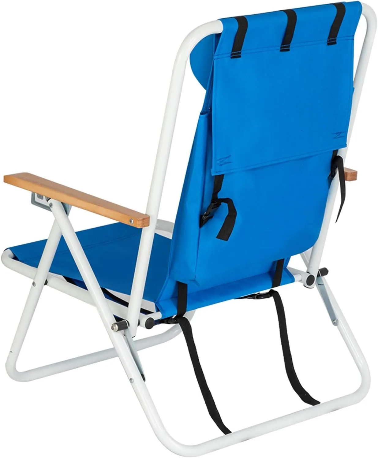 Folding Beach Chair for Adult,Outdoor Folding Lawn and Camping Chair Portable Frame Collapsible Lawn Outdoor Chair Beach Chair for Beach Patio Garden Poolside Picnic (with Cup Holder & Pillow, Blue)