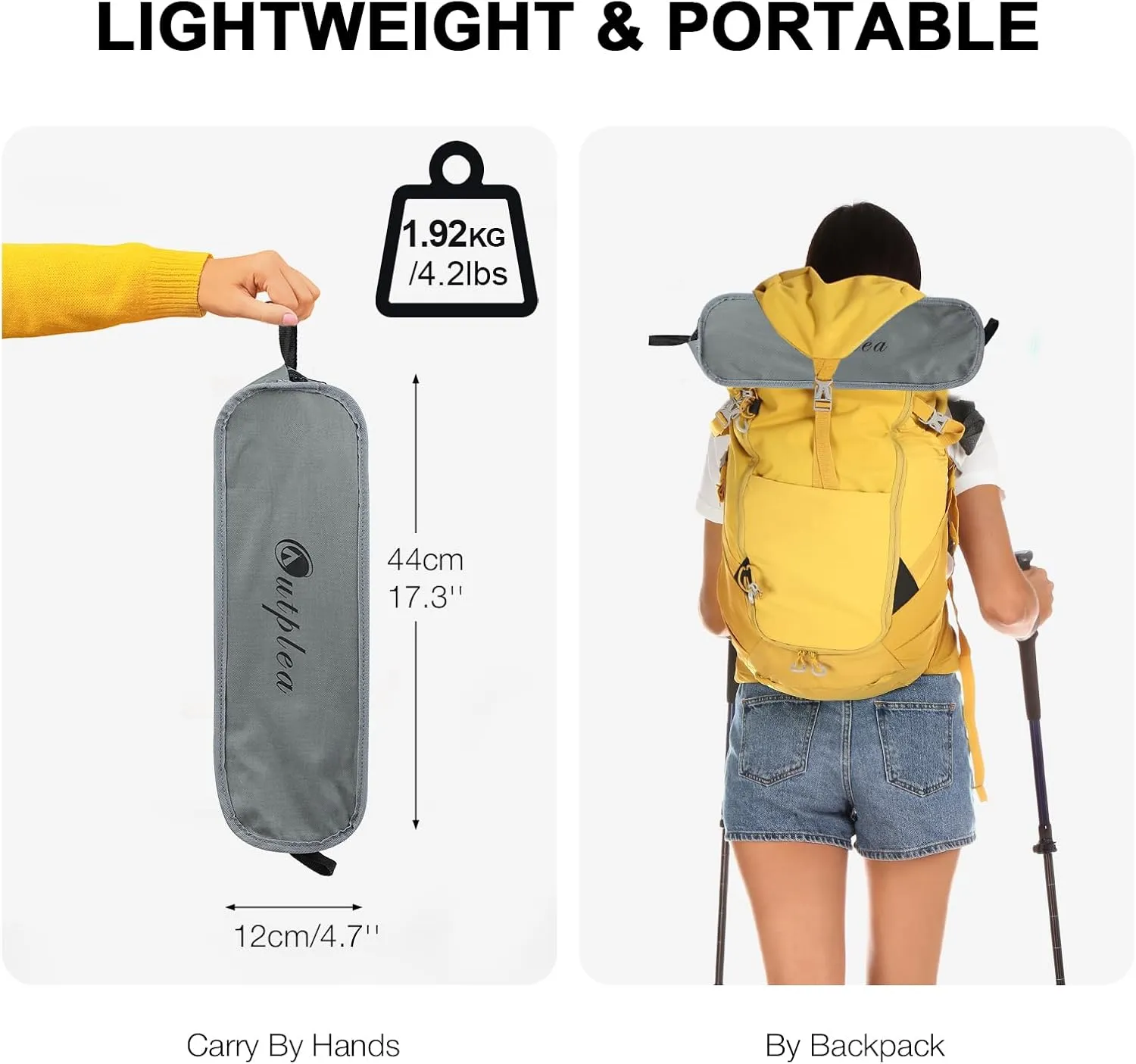 Folding Camping Chairs Men Women, High Back Beach Camping Chairs for Adults, Lightweight Backpacking Travel Chair for Hiking Outside Picnic, Gray