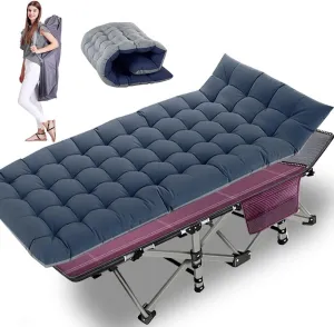 Folding Camping Cot, Folding Cot Camping Cots for Adults, Portable Sleeping Cot with Mattress Foldable Outdoor Bed Camp Cots Guest Bed with Carry Bag for Home, Office & Outdoor Use
