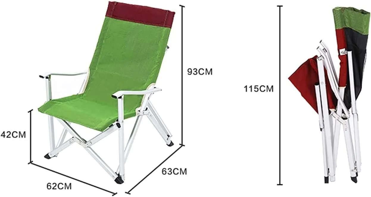 Folding Camping Fishing Chair with Foldable Backrest, Camping Ultralight Aluminum Tube Seat Stool Backpack Chair with Handrail Chairs Foldable(Green)