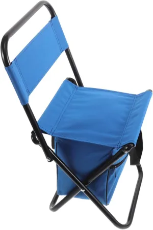 Folding Camping Stool with Ergonomic Backrest Lightweight Portable Design for Outdoor Use for Beach Fishing and Picnics Durable Frame with Under Seat Storage Pouch