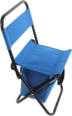 Folding Outdoor Chair with Backrest and Under Seat Storage Pouch Lightweight Portable Stool for Camping Fishing and Beach Activities Easy to Carry and Space Saving Design