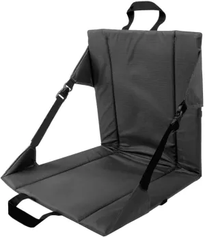 Folding Stadium Seat Cushion with Backrest, Portable Bleacher Pad for Camping, Fishing,15.8'' x 16.5'',Lightweight Chair with Backrest for Outdoor Sports and Concerts (Grey)