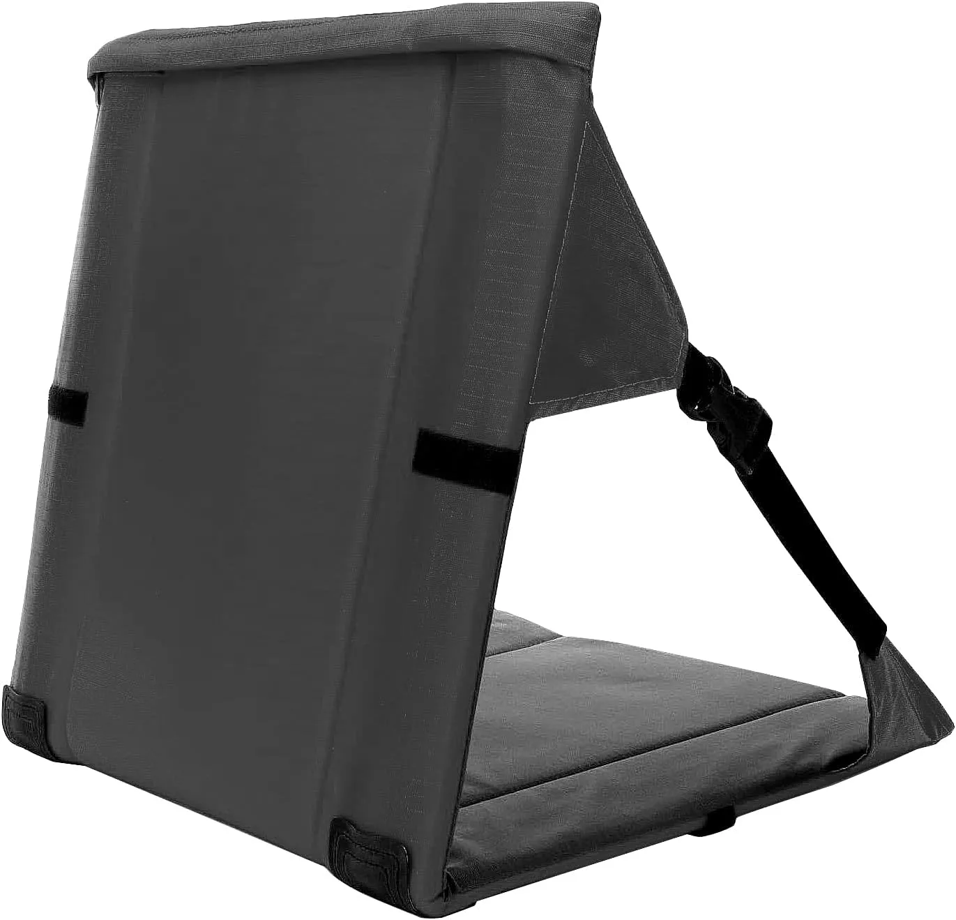 Folding Stadium Seat Cushion with Backrest, Portable Bleacher Pad for Camping, Fishing,15.8'' x 16.5'',Lightweight Chair with Backrest for Outdoor Sports and Concerts (Grey)