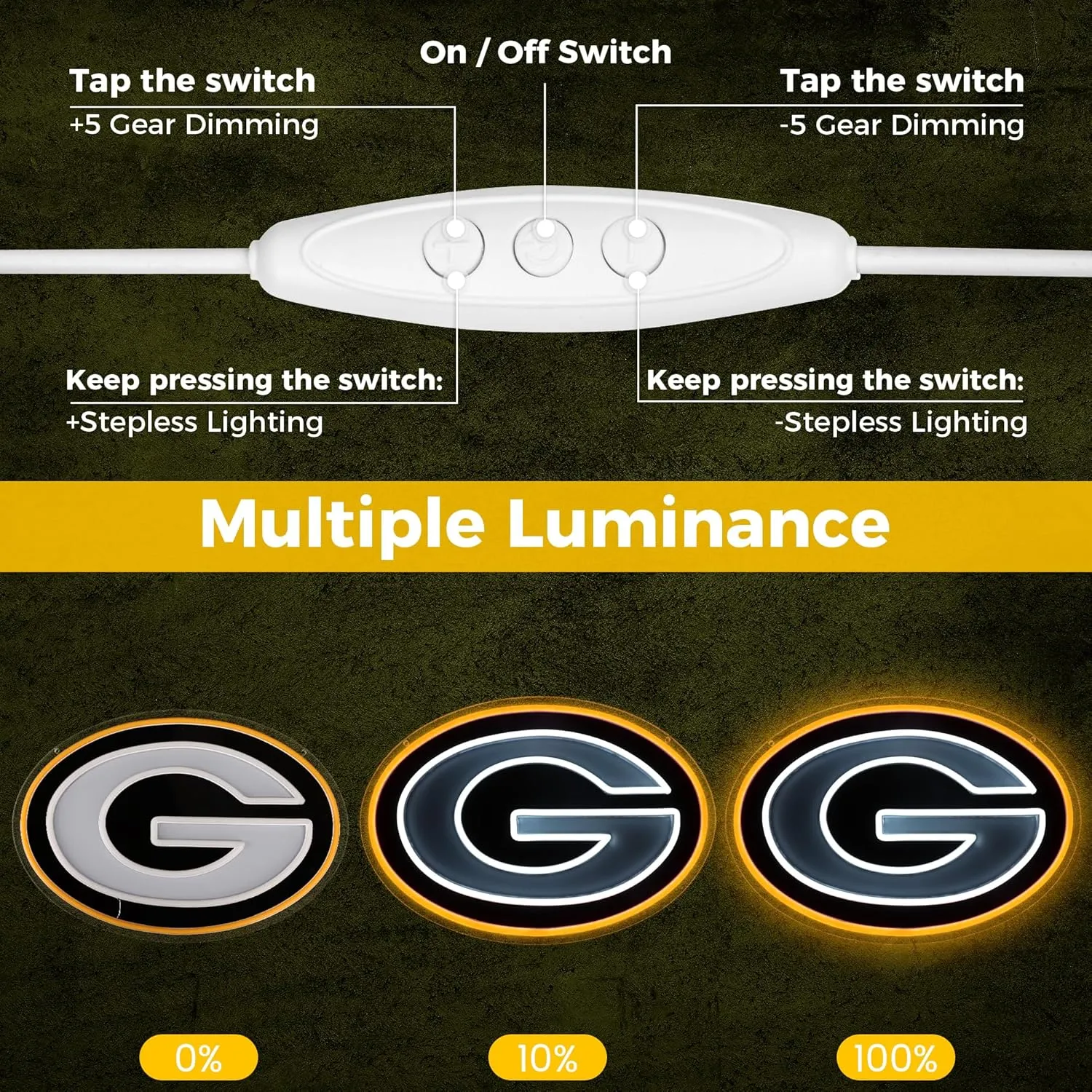 Football Team Neon Sign, Cool Light Up Dimmable Football Team Logo Hanging Led Neon Sign for Wall Decor, Man Cave, Garage, Party, Bar, Game Room Deco, Birthday Gift for Football Fans