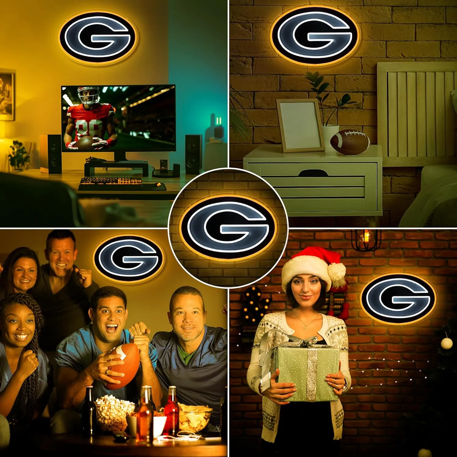 Football Team Neon Sign, Cool Light Up Dimmable Football Team Logo Hanging Led Neon Sign for Wall Decor, Man Cave, Garage, Party, Bar, Game Room Deco, Birthday Gift for Football Fans