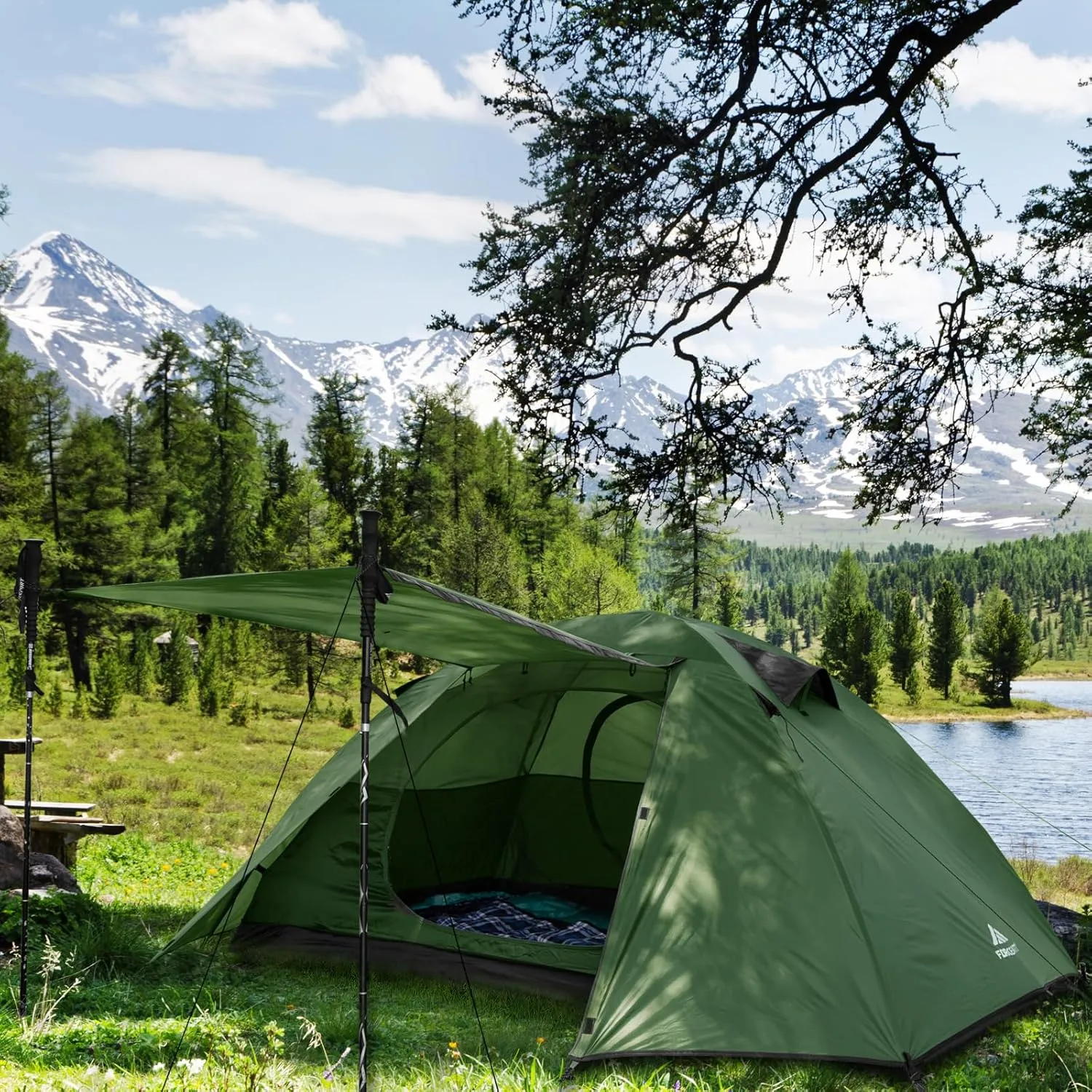 Forceatt Camping Tent 2/3/4 Person, Professional Waterproof & Windproof Lightweight Backpacking Tent Suitable for Outdoor,Hiking,Camping, Mountaineering and Travel