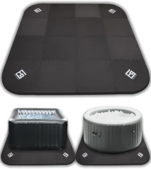 FoundGo 85inch Hot Tub Mat for Inflatable Tub 0.35" Super Thick Outside Hot Tub Base Pad Foam Pad Foundation，Anti-Slip Hot Tub Mats for Outdoor Indoor Spa Pool