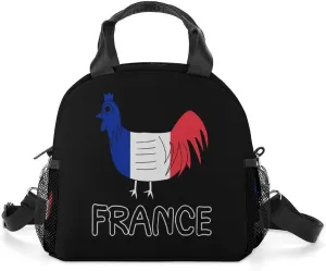 French Le Coq Gaulois Portable Lunch Box Crossbody Bag Tote Insulated with Adjustable Strap Work Beach Picnic