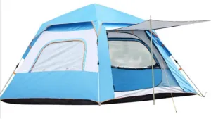 Full Waterproof Holiday Family Tent for 3-4 Persons, Pop Up Tent Waterproof Sun Shade Anti UV for Beach/Hiking/Backpacking/Fishing Instant 4 Season Sun Shelter Hopeful