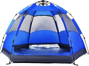 Fully Automatic Double Layer Tent, Dome Camping Tent 3/4 People, Waterproof and Windproof Family Tents, Easy Setup