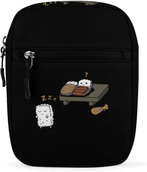 Funny Sleepwalking Sushi Mini Crossbody Bag Anti-Theft Side Shoulder Bags Messenger Bag Unisex