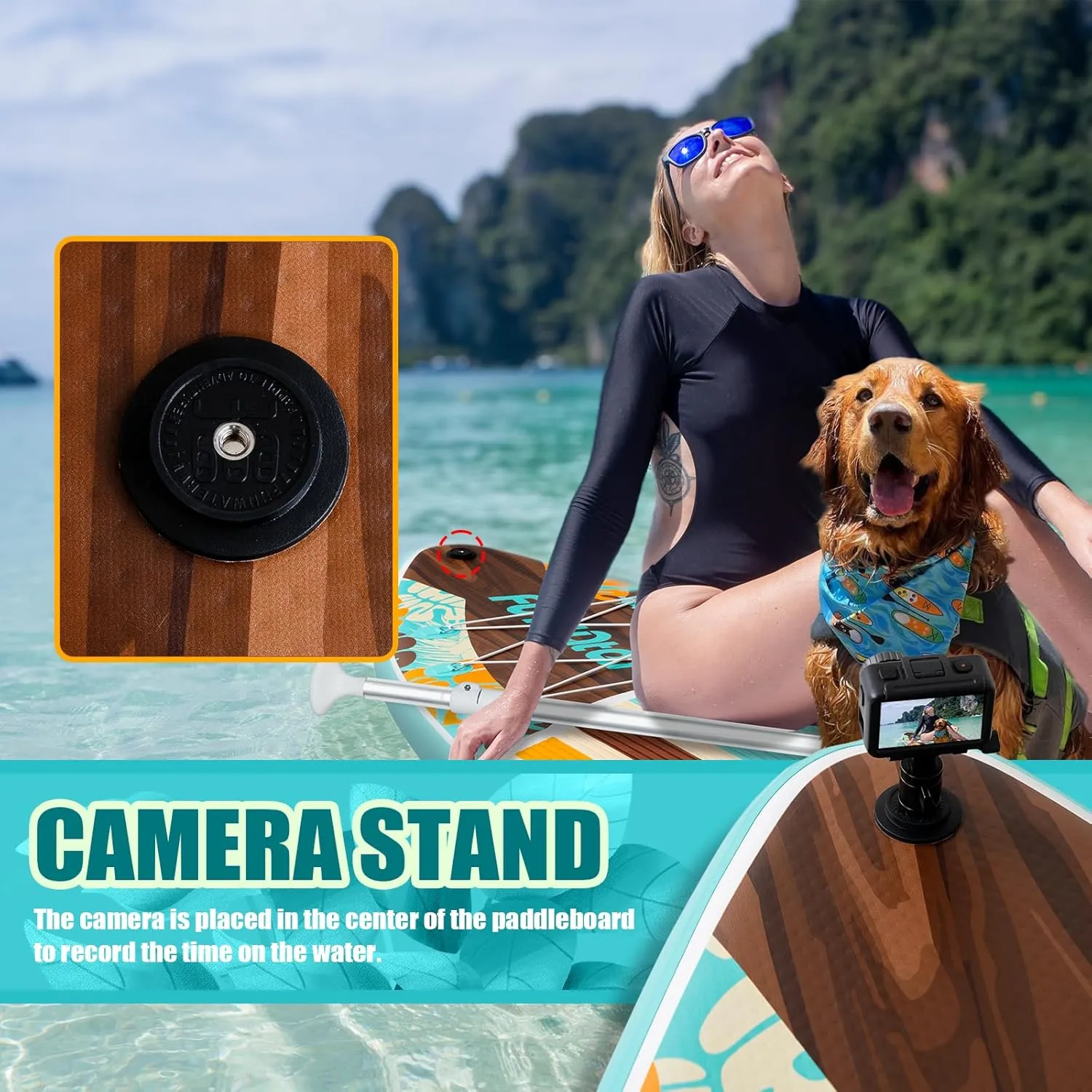 FunWater Inflatable Stand Up Paddle Board with Premium SUP Paddleboard Accessories, Wide Stable Anti-Slip EVA Deck, 11'/10'6" Paddle Boards for Adults & Youth of All Skill Levels