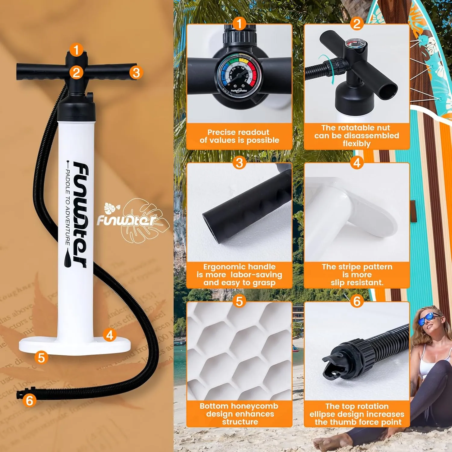 FunWater Inflatable Stand Up Paddle Board with Premium SUP Paddleboard Accessories, Wide Stable Anti-Slip EVA Deck, 11'/10'6" Paddle Boards for Adults & Youth of All Skill Levels