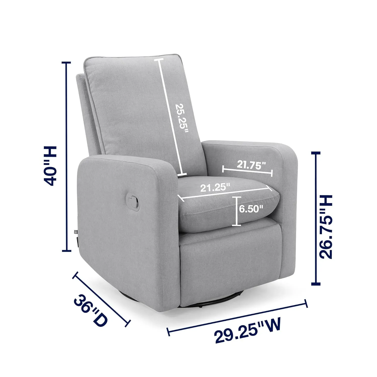 GAP babyGap Cloud Recliner with LiveSmart Evolve - Sustainable Performance Fabric, Grey