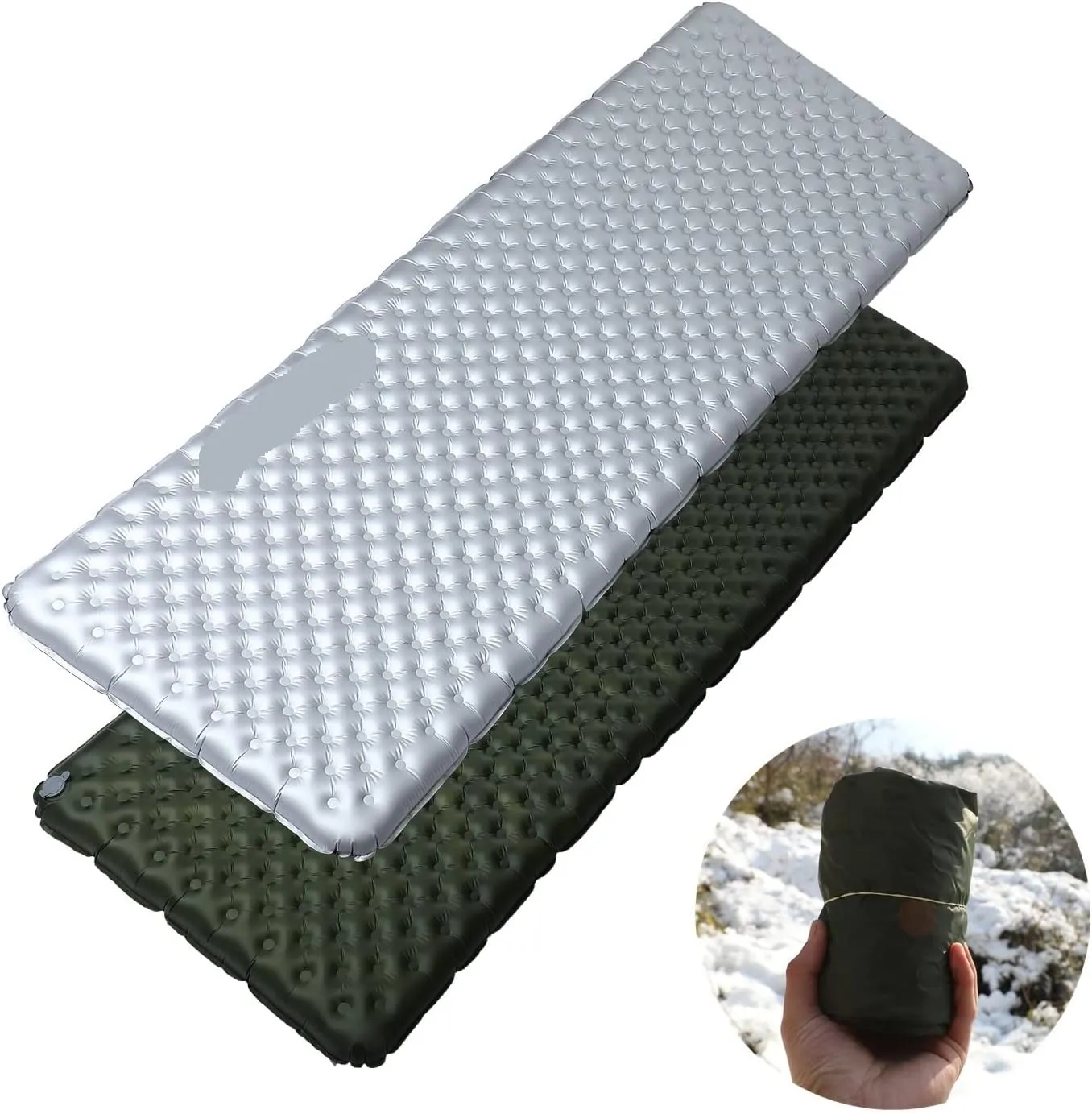 GaRcan Camping Sleeping Mat Portable Folding Inflatable Mattress Moisture-Proof Sleeping Pad Air Bed for Hiking TrekkingTent Mats (183x64x7cm)