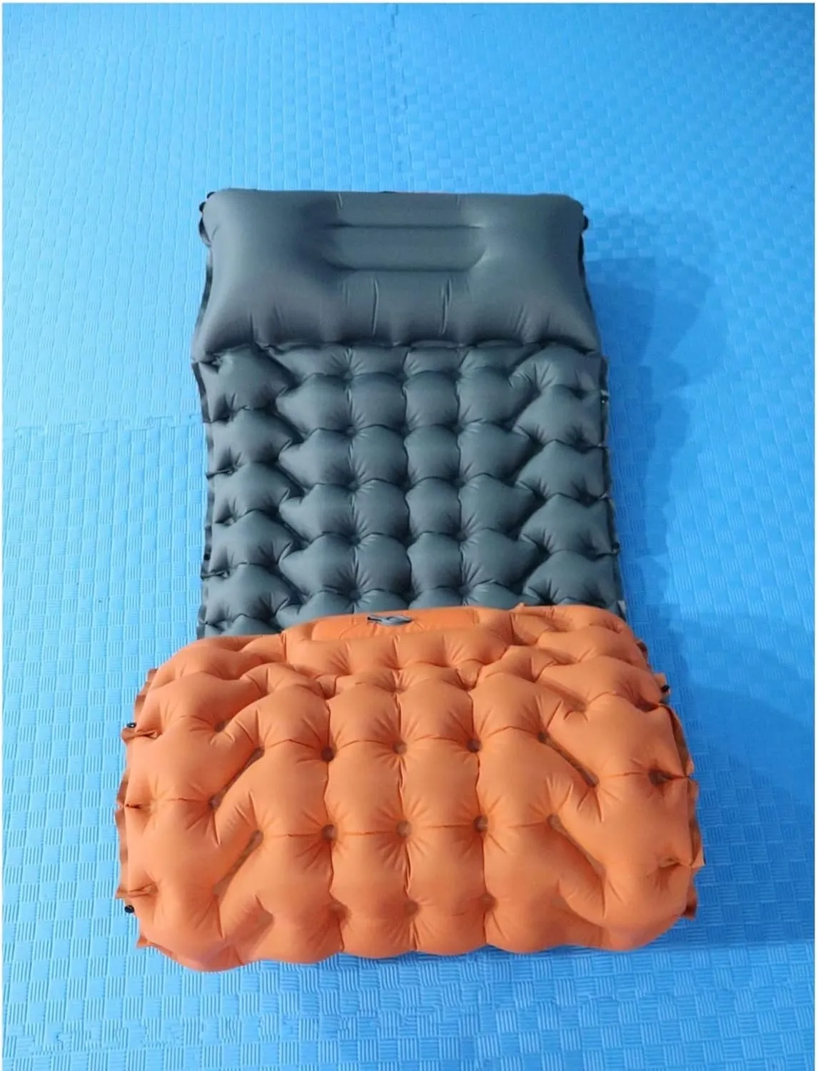 GaRcan Fashion Camping Sleeping Mat Inflatable Air Cushion Outdoor Cushion Furniture Bed Ultra Light Cushion Cushion (Greyandorange 198 68 9cm)