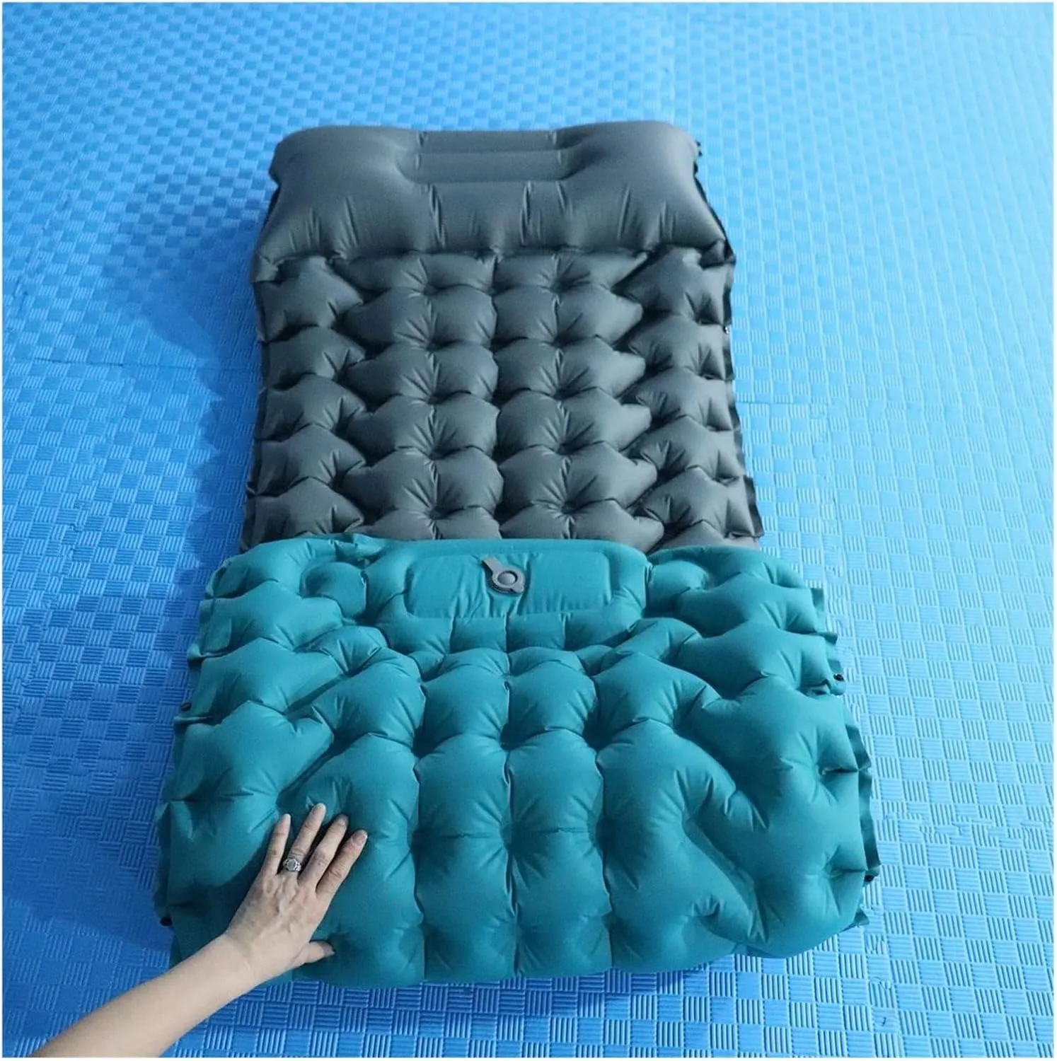 GaRcan Fashion Camping Sleeping Mat Inflatable Air Cushion Outdoor Cushion Furniture Bed Ultra Light Cushion Cushion (Greyandorange 198 68 9cm)