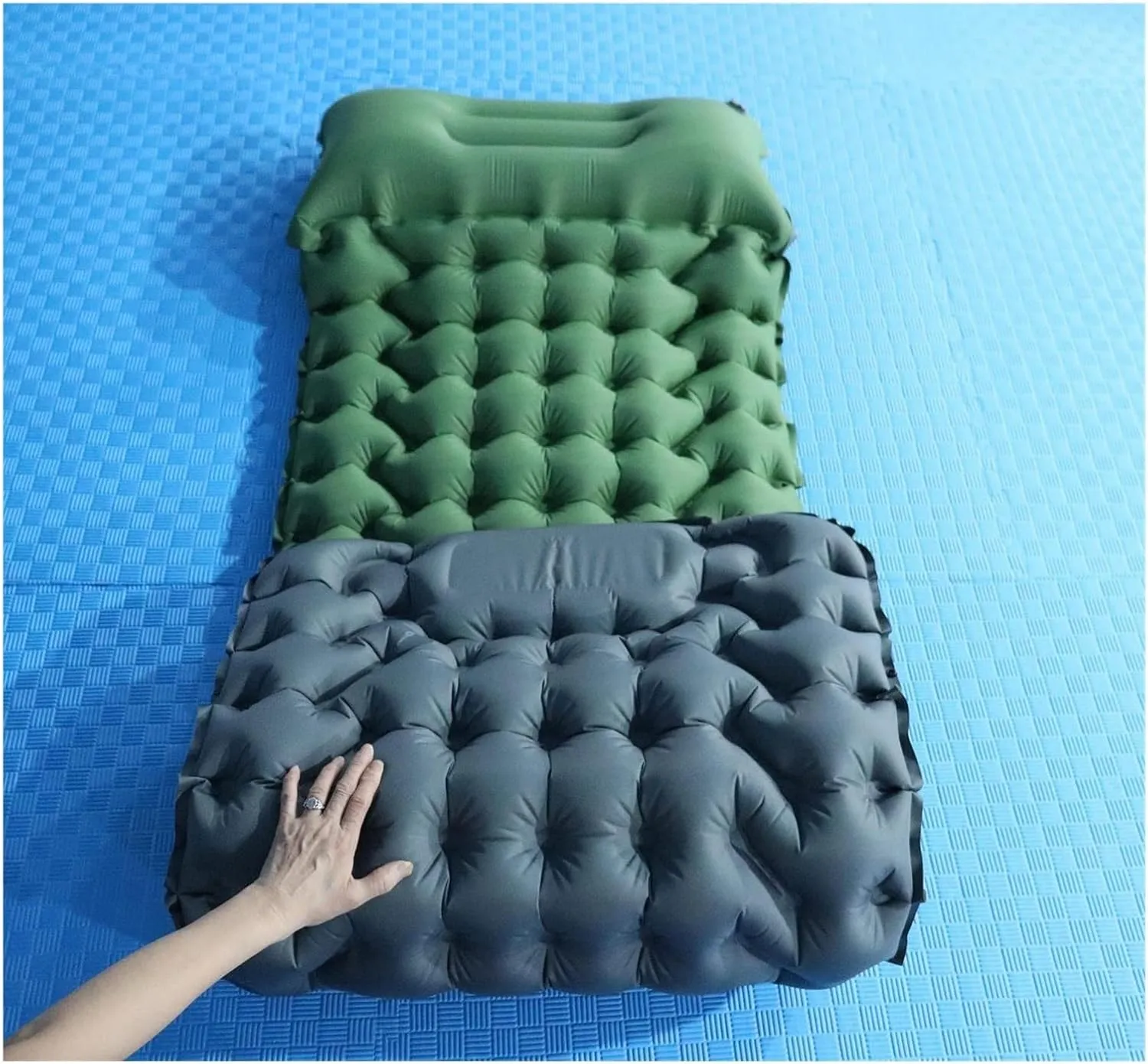 GaRcan Fashion Camping Sleeping Mat Inflatable Air Cushion Outdoor Cushion Furniture Bed Ultra Light Cushion Cushion (Greyandorange 198 68 9cm)