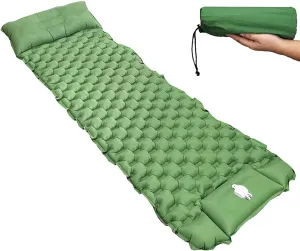 GaRcan Inflatable Sleeping Mattress Camping Air Mattress Single, Portable Sleeping Pad, Waterproof and Moisture-Proof Roll Mats, Self-Inflating Camping Mat with Built-in Inflatable Pillow, Fo