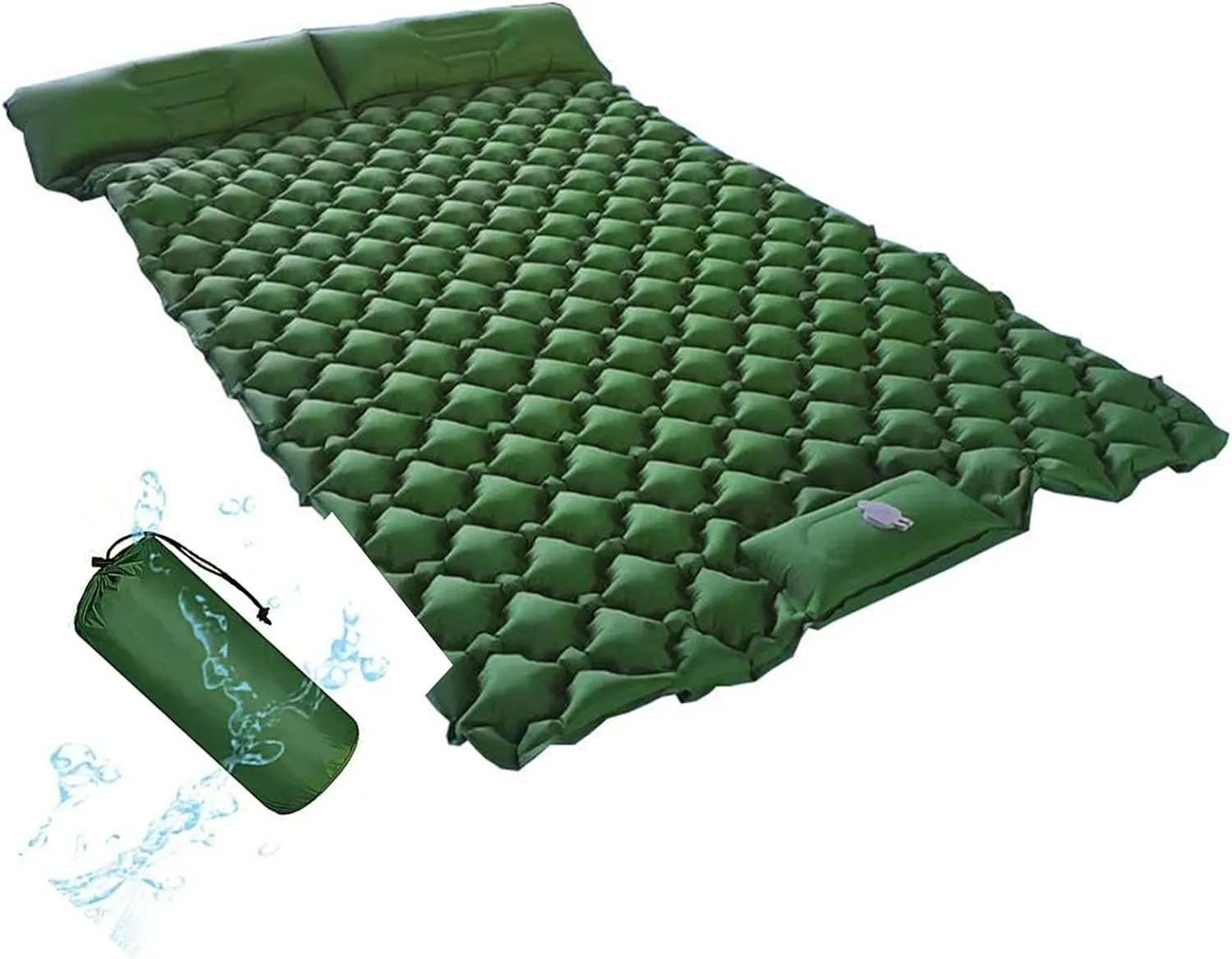 GaRcan Inflatable Sleeping Mattress Double Camping Mat with Pillow, Inflatable Sleeping Mat Ultralight Inflating Camping Mat, Sleeping Pad with Built-in Air Pump, Ultralight and Small Pack S