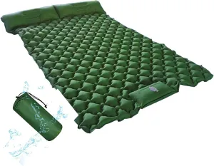 GaRcan Inflatable Sleeping Mattress Double Camping Mat with Pillow, Inflatable Sleeping Mat Ultralight Inflating Camping Mat, Sleeping Pad with Built-in Air Pump, Ultralight and Small Pack S