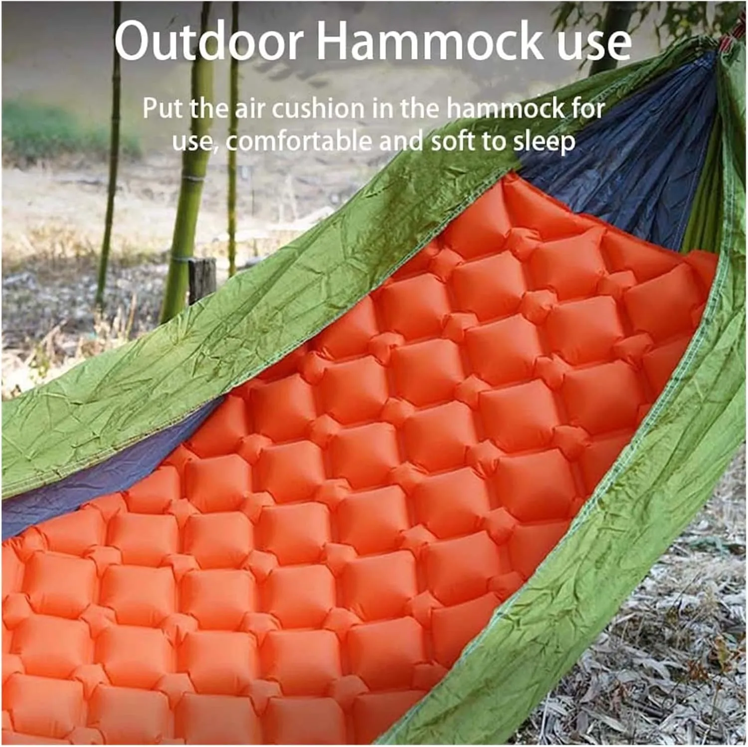 GaRcan Outdoor Camping Inflatable Sleeping Pad TPU Ultra-Light Press Air Moisture-Proof Pad Inflatable Mattress with Pillow (Blue 190x60cm)