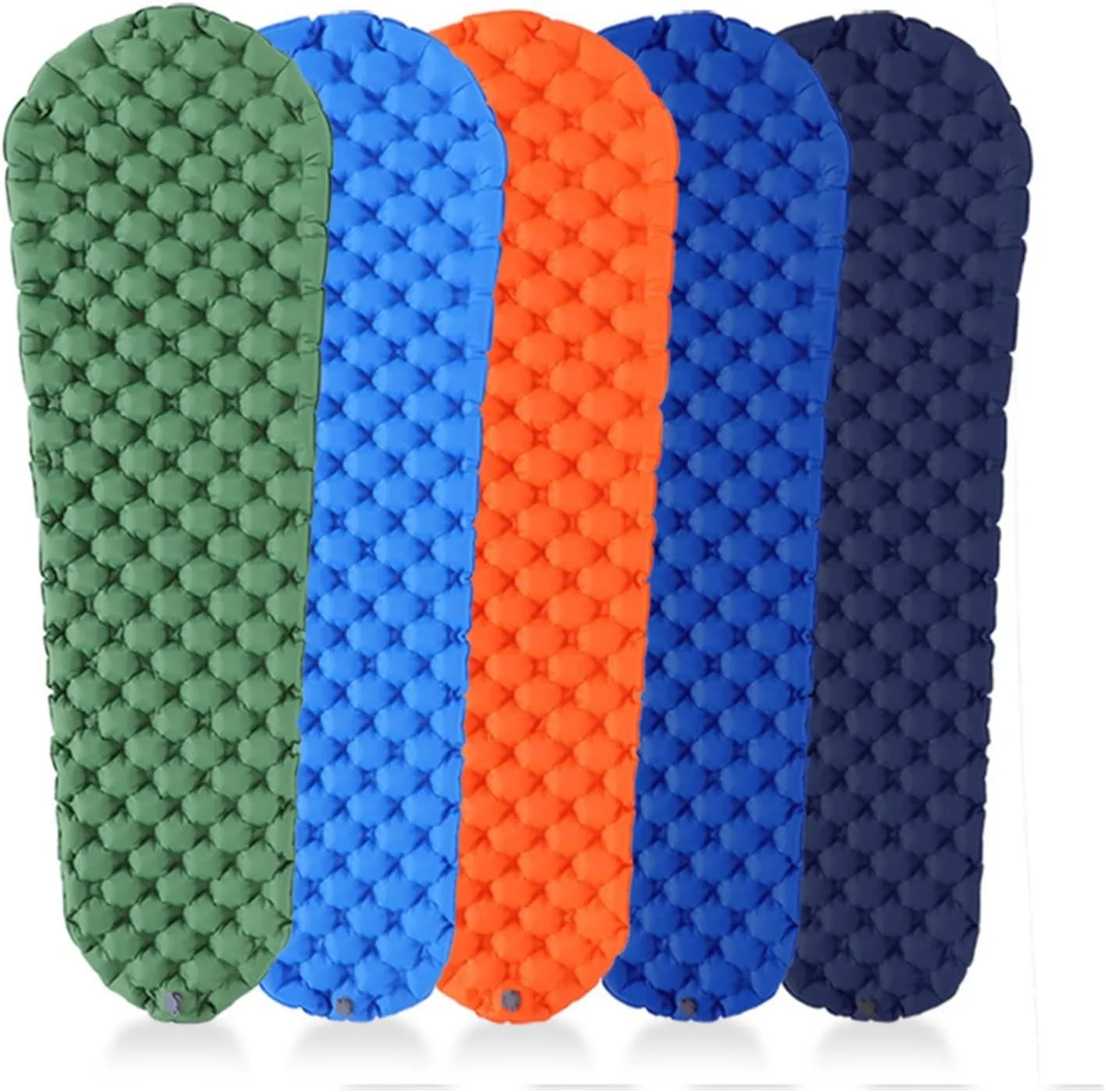 GaRcan Outdoor Inflatable Sleeping Mat TPU Camping Ultra Light Diamond Portable Mat (Blue One Seat)