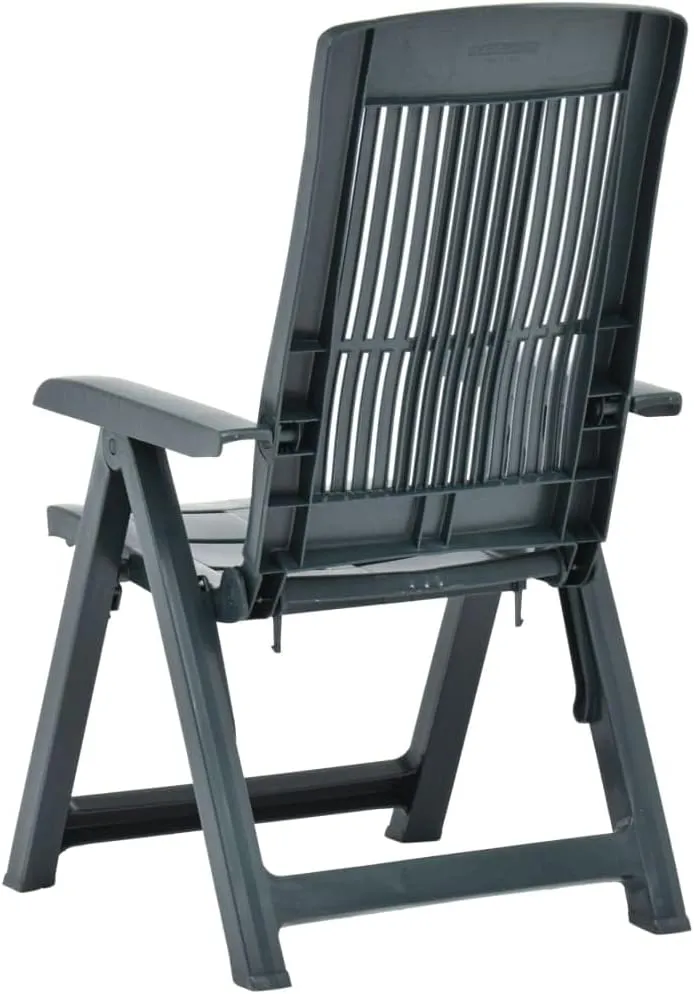 Garden Chairs, Armchair,Patio Reclining Chairs 2 pcs, Easy to Clean Suitable for Patio, Deck, Front Porch, Garden Plastic Green