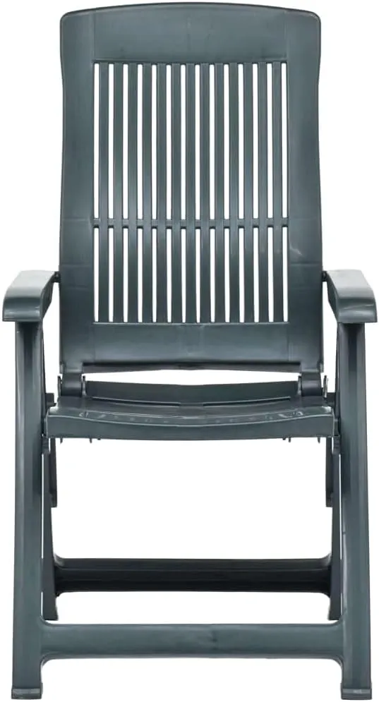 Garden Chairs, Armchair,Patio Reclining Chairs 2 pcs, Easy to Clean Suitable for Patio, Deck, Front Porch, Garden Plastic Green